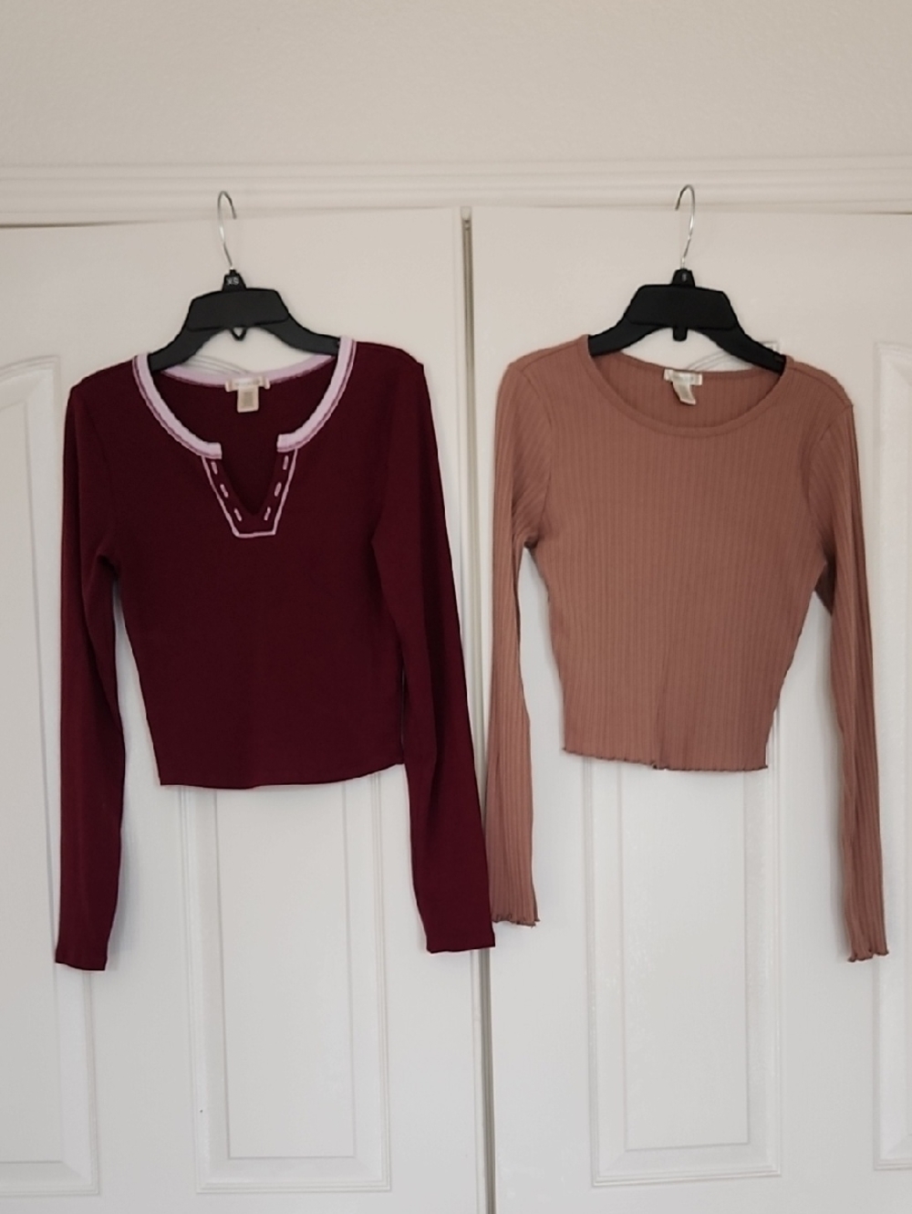 Bozzolo Brown And Maroon Long Sleeve Tops Size Youth M